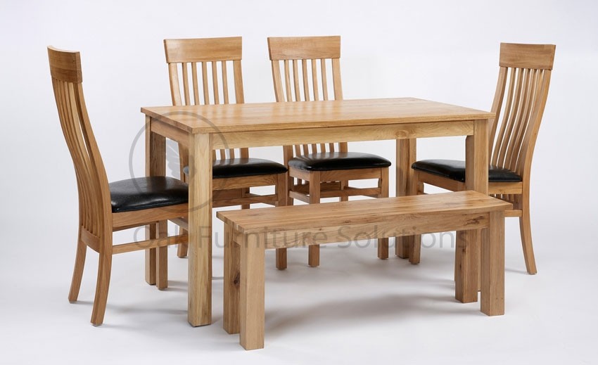 Unbranded Lansdown Oak Dining Table and 2 or 4 Slat Back