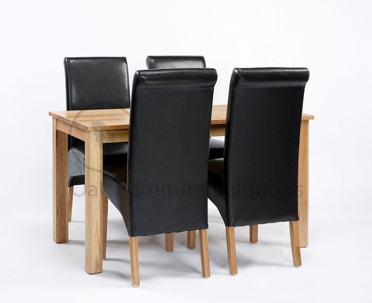 Unbranded Lansdown Oak Dining Table and 4 Rollback Dining