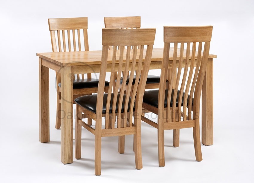 Unbranded Lansdown Oak Dining Table and 4 Slat Back Dining