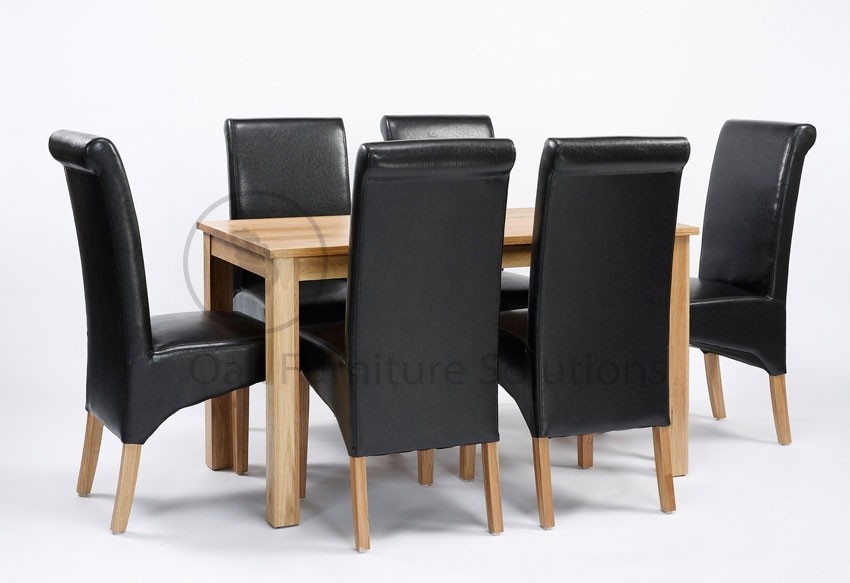 Unbranded Lansdown Oak Dining Table and 6 Rollback Dining