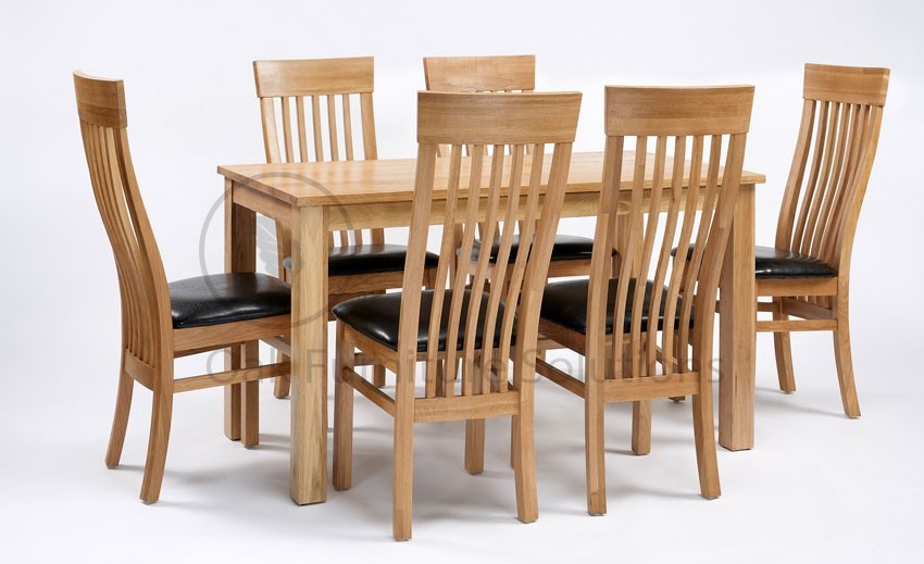 Unbranded Lansdown Oak Dining Table and 6 Slat Back Dining
