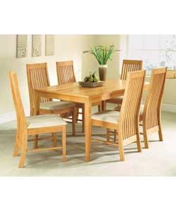 Unbranded Laos Beech Effect Table and 4 Chairs