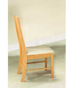 Unbranded Laos Pair of Beech Effect High Back Chairs