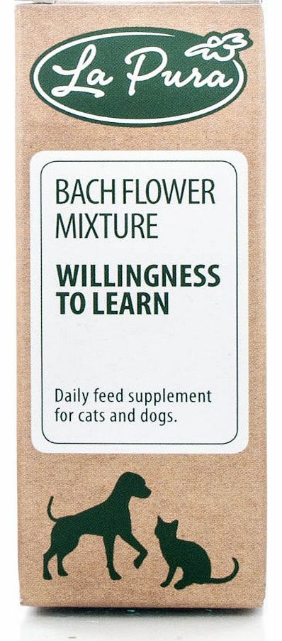La Pura Bach Flower Supplement for Willingness to Learn is a daily supplementary feed for cats and dogs showing typical symptoms of not wanting to learn:Lack of perseverance and patience with new gamesLack of concentration in the puppy and dog school