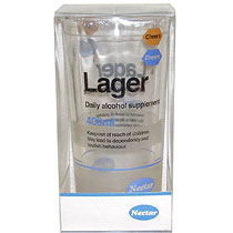 Lager - Daily alcohol supplement. Keep out of reach of children. Packaged in an acetate box. Box siz