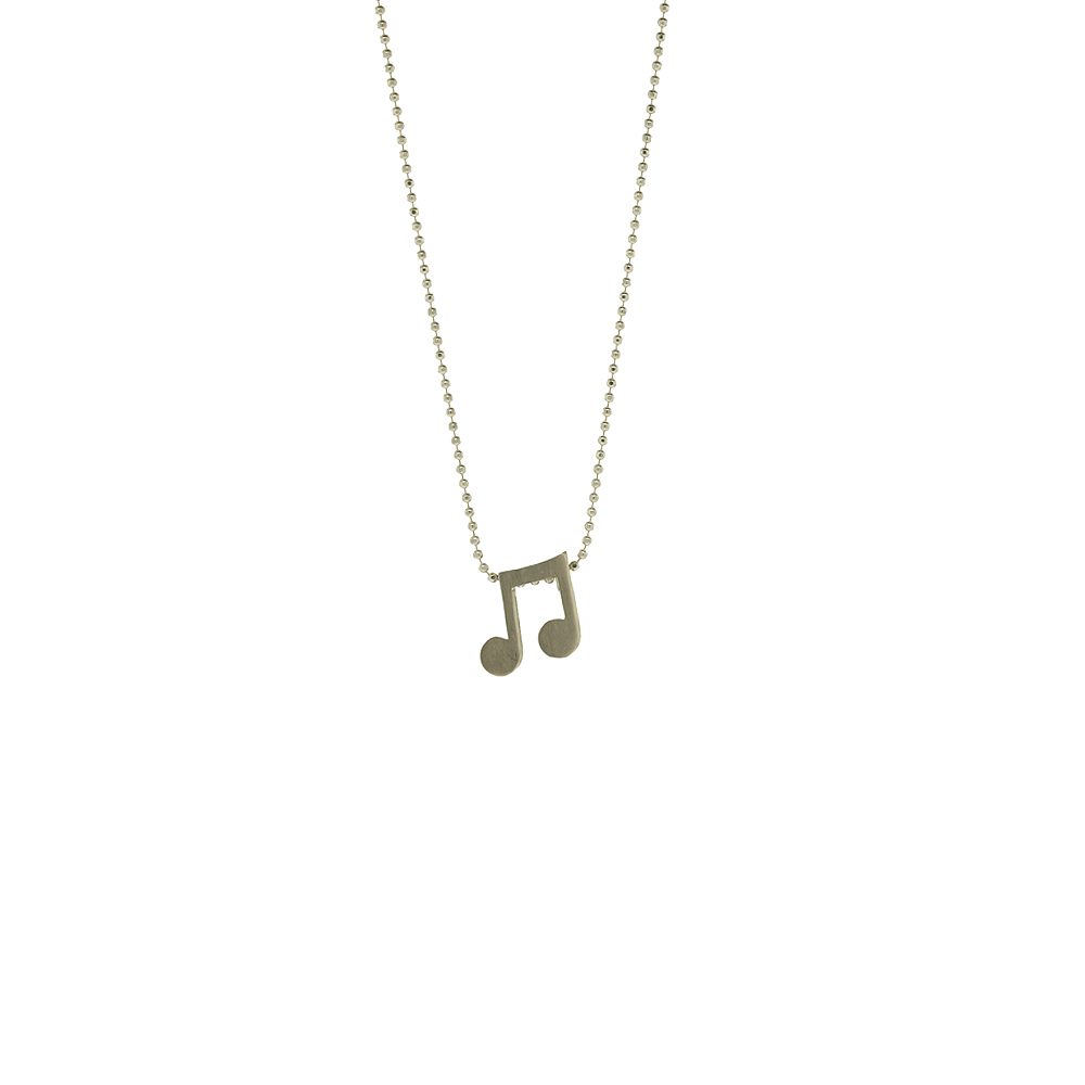 Unbranded Large Double Note Necklace - Silver
