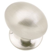 Large Football Shaped Knob Satin Nickel Effect