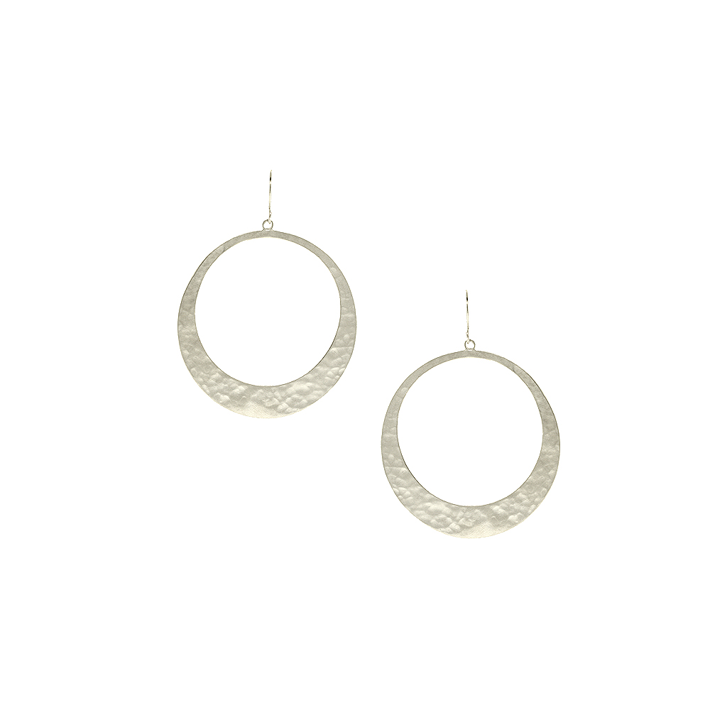 Unbranded Large Hammered Open Circle Earrings