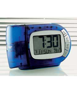 Large LCD Alarm Clock With Blue Digits Projected Time