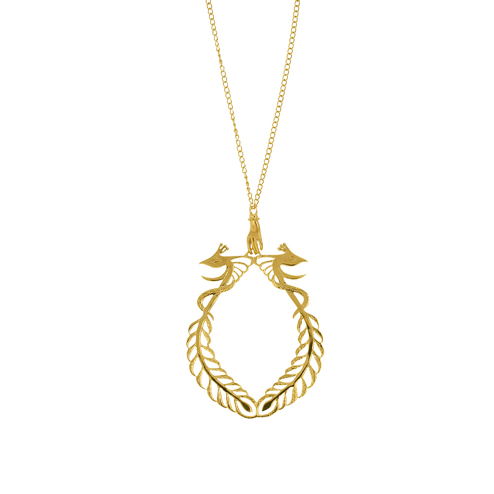 Unbranded Large Peacock Pendant - Gold