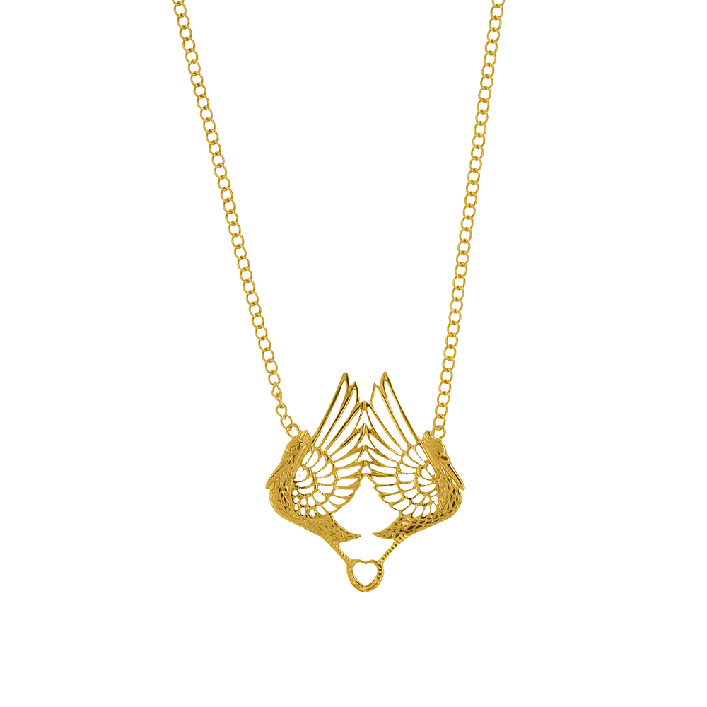 Unbranded Large Pelican Pendant - Gold