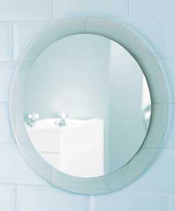 Large Round Mirror with Frosted Surround