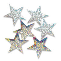 large silver holographic star confetti