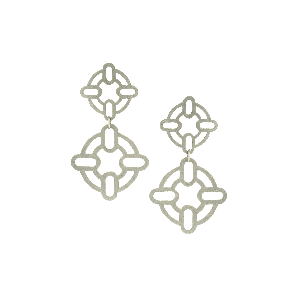 Unbranded Large Venice Drop Earrings - Silver