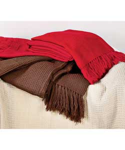 Large Waffle Throw - Red
