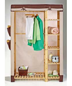 Unbranded Large Wardrobe - Mink And Dark Brown