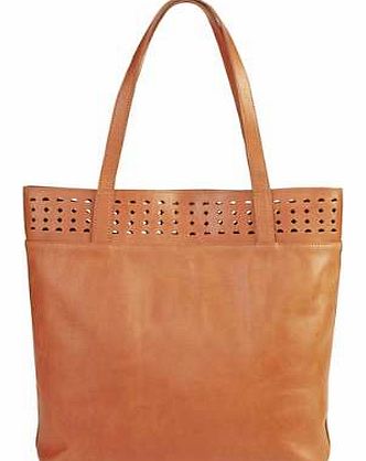 This stunning bag is made from a durable leather with laser cut out top line and magnetic fastener. In a warm tan colour this is a must have accessory for the Spring season.Tote Features: Leather Size: 35H x 32W x 10Dcm (13 x 12 x 4 ins) This item 