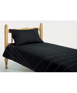 Laser Single Embroidered Duvet Cover Set - Black/Grey