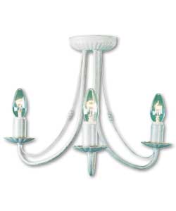 Lason 3 Light Ceiling Fitting - White/Gold Stipple Effect