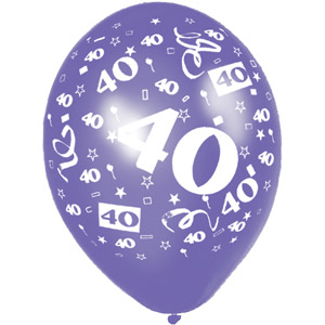Decorate your party with these great birthday latex balloons printed all over with the age you choos