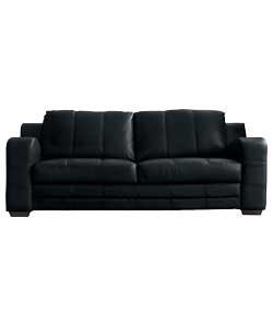 Latina Large Leather Sofa - Black