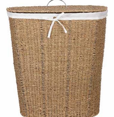 Made from natural seagrass for a stylish. contemporary finish. this linen bin will perfectly compliment the modern bathroom. Ideal for keeping your laundry stored away in a discreet place before washing day. 20% cotton / 80% polyester liner. Capacity