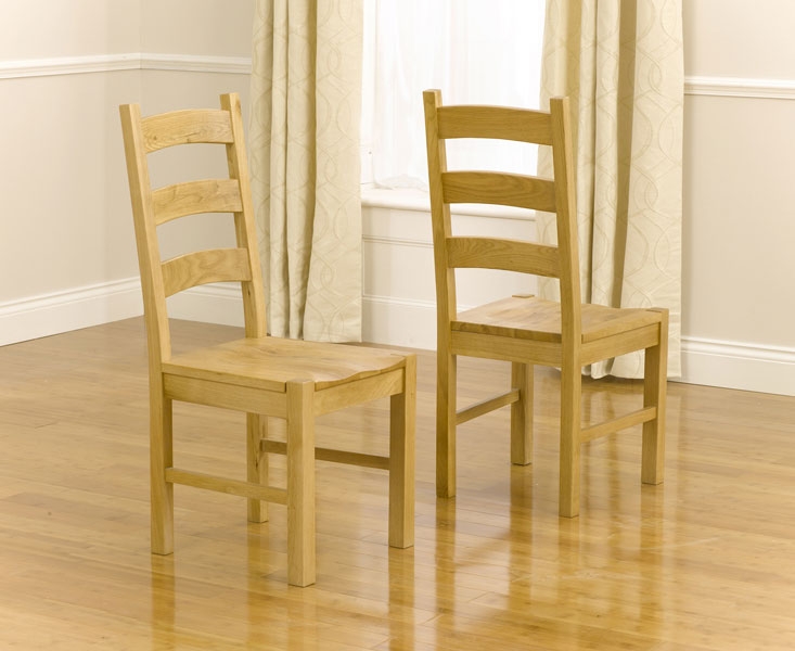 Unbranded Lavena Oak Timber Chairs with Timber Seat - Pair