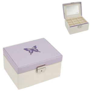 Unbranded Lavender and Cream Butterfly Jewellery Box