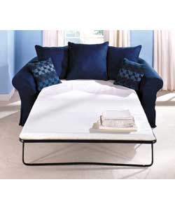 An elegant loose cover metal action sofabed with f