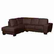 Unbranded Lawson Left Hand Facing Leather Corner Unit, Brown