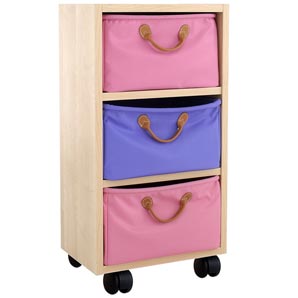Lazzari Cabinet- Three-Drawer- Pink/Purple