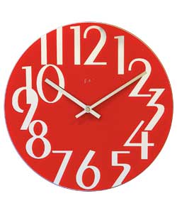 Unbranded LC Glass Red Glass Dial Wall Clock