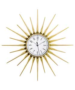 Unbranded LC Gold Finish Starburst Wall Clock