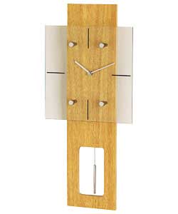 LC Light Oak Veneer Pendulum Wall Clock