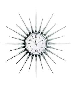Unbranded LC Silver Starburst Wall Clock