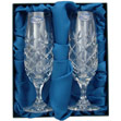 Lead Crystal Pair of Champagne Flutes