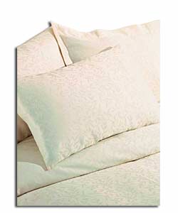 Leaf Jacquard Cream King Size Duvet Cover Set