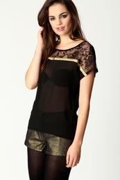 Unbranded Leanne Lace and Chiffon Blouse