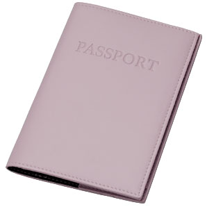 Leather Passport Holder- Blush
