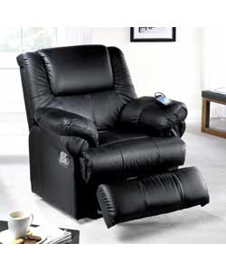 Leather Recliner Massage Chair - Black