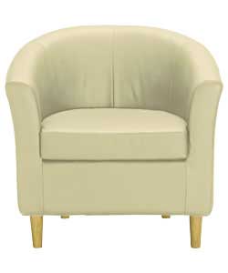 Leather Tub Chair - Ivory