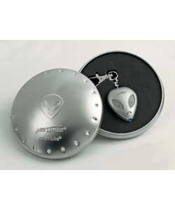 Get in touch with Outer Space with the Alien Lite. Keyring LED torch pendant. 3 ultra bright LEDs