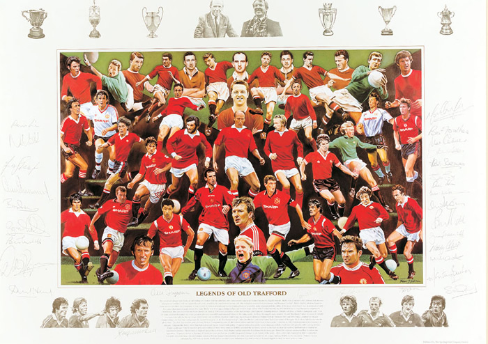 `Legends of Old Trafford` by Rob Highton - a limited edition of 2000 prints signed by Sir Alex