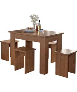 Unbranded Legia Oak Space Saving Dining Table and 4 Stools