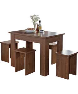 Unbranded Legia Walnut Space Saving Dining Table and 4