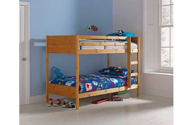 Unbranded Leila Pine Single Bunk Bed Frame with Bibby