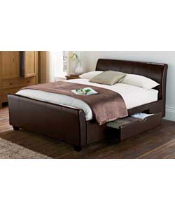 Unbranded Lenora Bycast Leather Superking Bed with Sprung