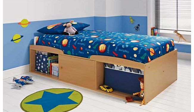 With underbed storage that is accessible from both sides of the bed. this Leo single cabin bed frame provides you with plenty of space for toy storage. whilst not taking up any extra space itself. This modern beech finish cabin bed requires a three f