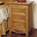 Les Saisons cherry 3 drawer bedside cabinet