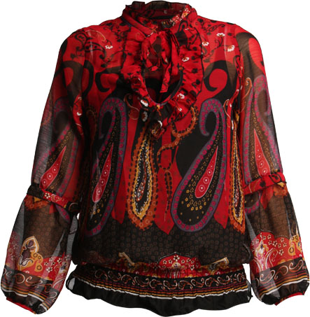 Unbranded Lettie chiffon paisley high neck tunic